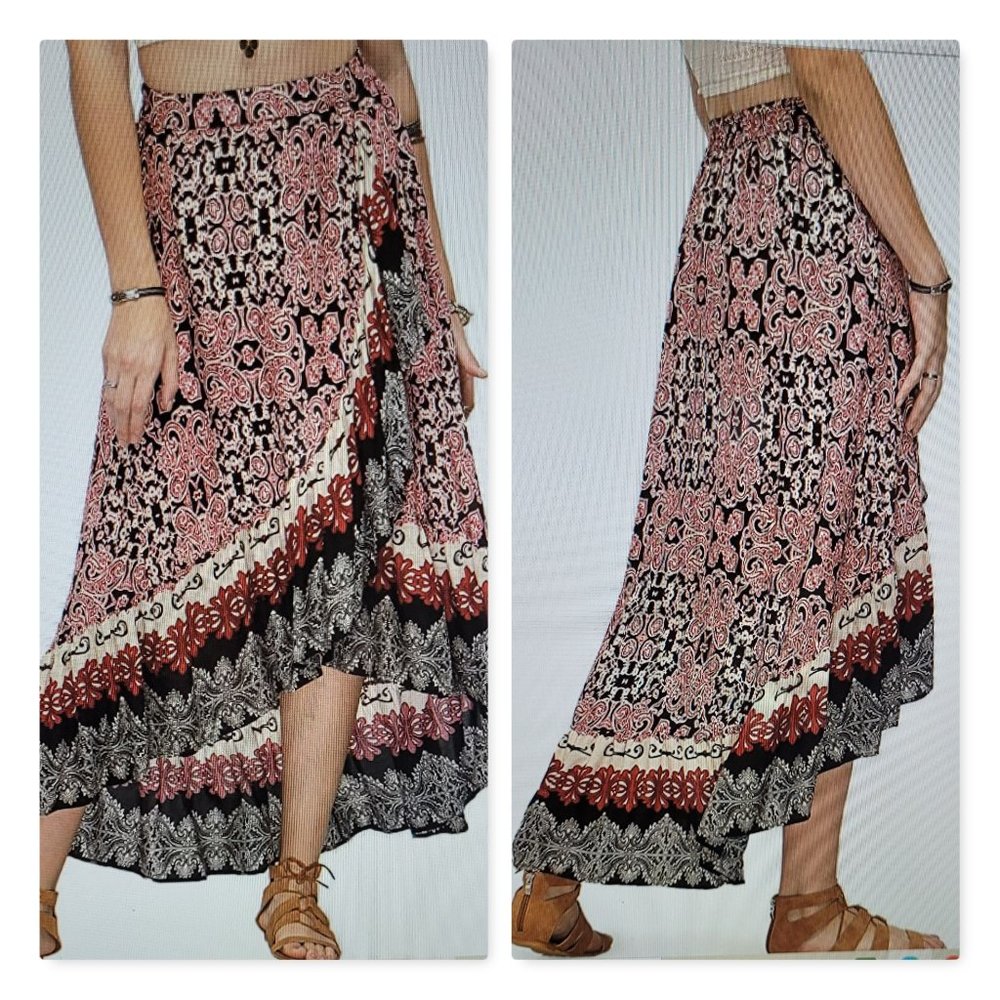 Boho style assymetrical skirt